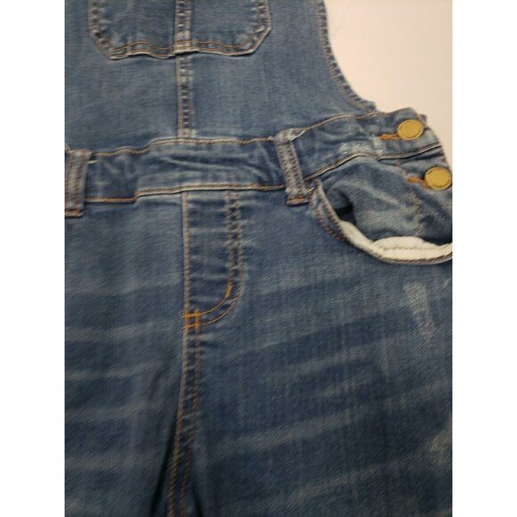 WAX JEAN Basic Denim Women's Distressed Blue Overalls 6 Pockets Size Medium - Picture 4 of 16